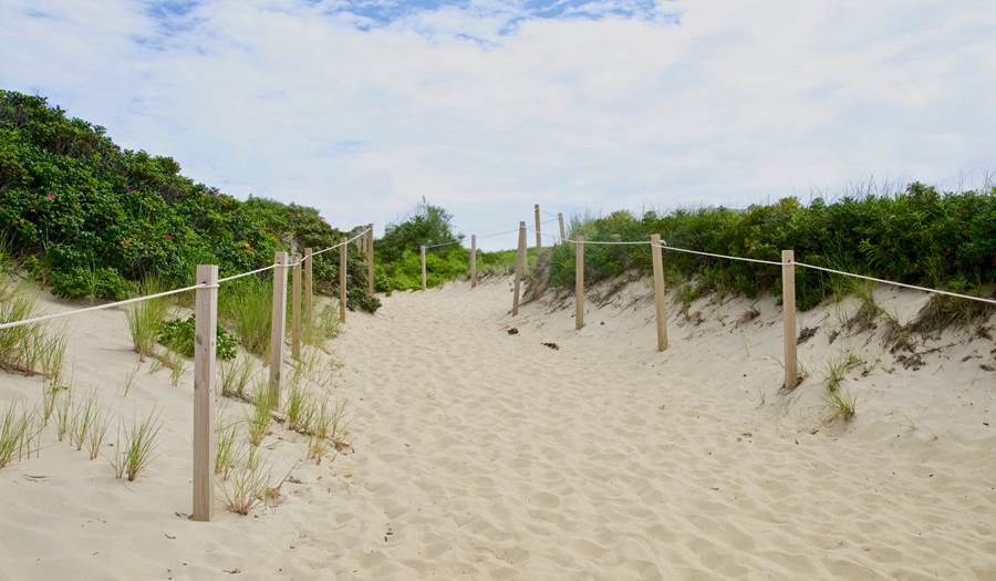 Nantucket each entrance in between the sand dunes
